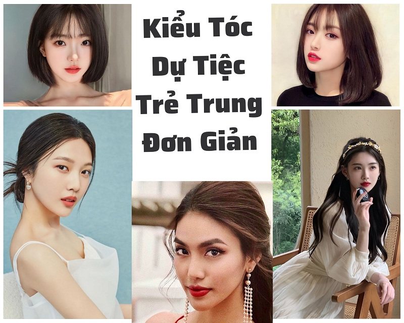 Kiểu tóc dự tiệc trẻ trung đơn giản