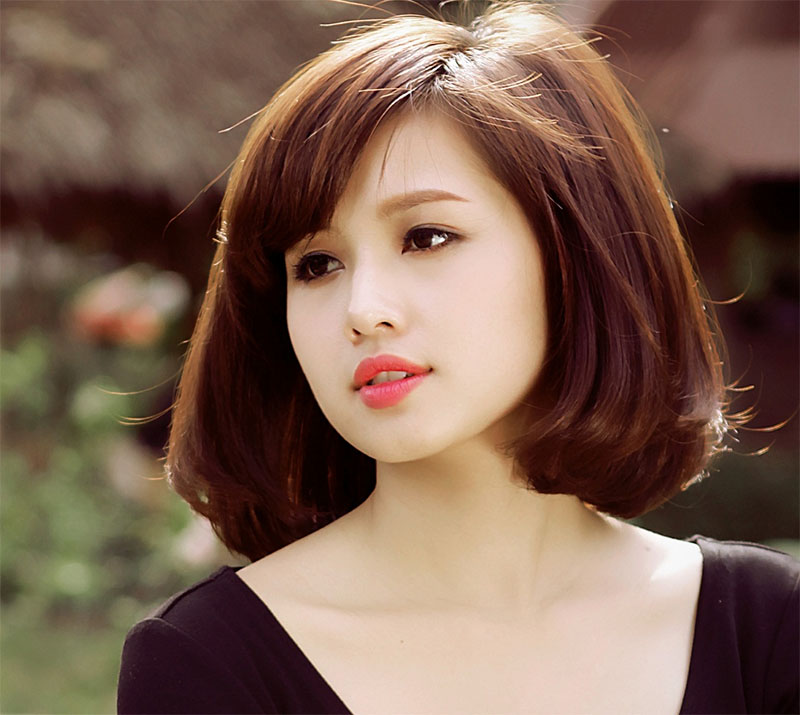 Tóc ngắn cho mặt tròn